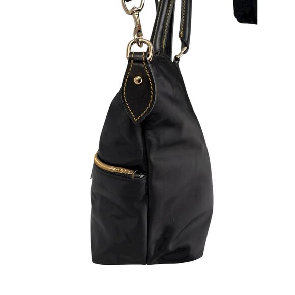 Dooney & Bourke Large Two Pocket Satchel Crossbody Nylon Bag Black Old Money - Picture 9 of 16